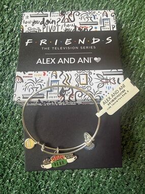 Alex and Ani Friends Central Perk Enamel Bangle - Silver with Multicolor Accents